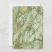 Grünes GoldBrautparty-Marmorierungeinladung Einladung (Rückseite)