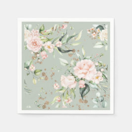 Grünes goldfarbenes botanisches Party Serviette