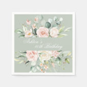 Grünes goldfarbenes botanisches Party Serviette (Vorderseite)