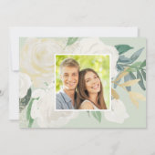 Grünes goldfarbenes Hochzeitsgrab Foto Save The Date (Rückseite)