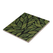 Grünes Goldschwarz-Blatt-Muster Fliese (Seite)