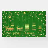 Grünes Goldweihnachtswaldconfetti-Glitzern Banner (Horizontal)