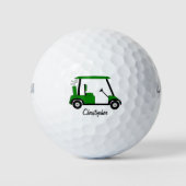 Grünes Golf Buggy Design Golfball (Vorderseite)