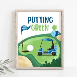 Grünes Golf Par-T-Shirt Junge Geburtstagszeichen Poster