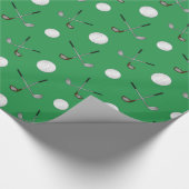 Grünes Golfmuster Geschenkpapier (Ecke)