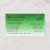 Grünes Gradient Palm Leaf Monogram und Logo Elegan Visitenkarte (Rückseite)