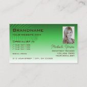 Grünes Gradient Palmblätterblatt mit Logo und Foto Visitenkarte (Rückseite)