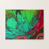 Grünes Graffitimädchen Puzzle (Horizontal)