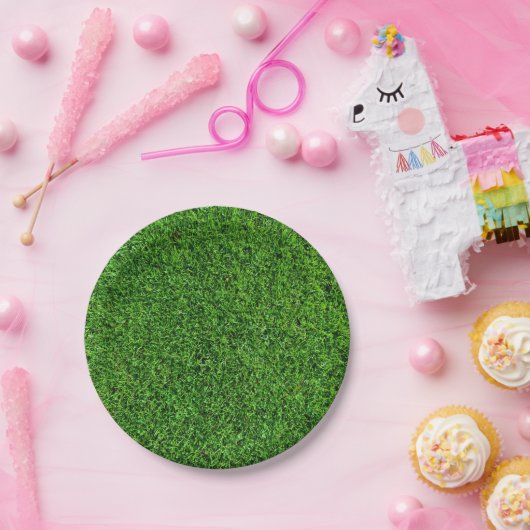 Grünes Gras-Beschaffenheit Pappteller (Party)