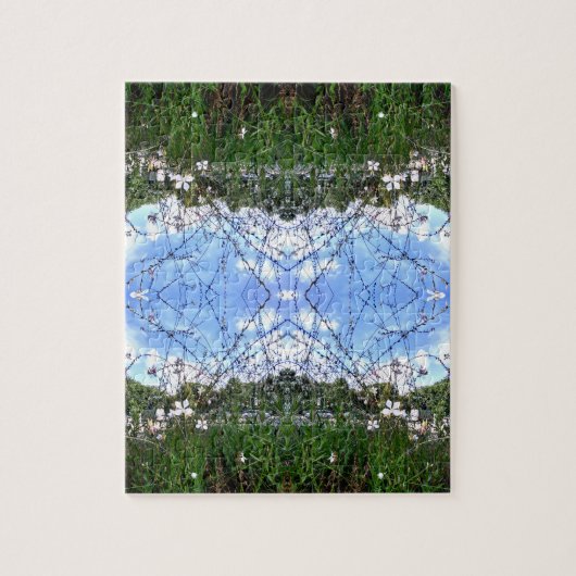 Grünes Gras Blauer Himmel Puzzle (Vertikal)