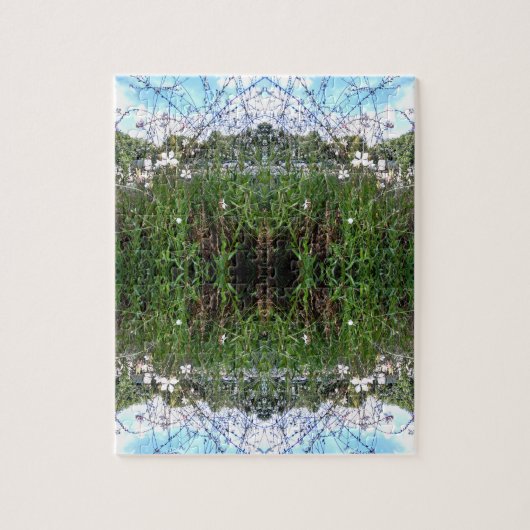 Grünes Gras Blauer Himmel Puzzle (Vertikal)