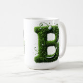 Grünes Gras Buchstabe B Mit Golfball, Schläger Kaffeetasse (VorderseiteRechts)