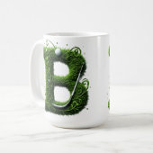 Grünes Gras Buchstabe B Mit Golfball, Schläger Kaffeetasse (Vorderseite Links)