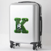 Grünes Gras Buchstabe K Mit Fußball Aufkleber (Koffer)