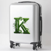Grünes Gras Buchstabe K Mit Fußball Aufkleber (Koffer)