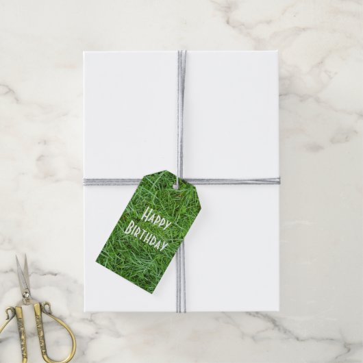 Grünes Gras Geschenkanhänger (Mit Garn)