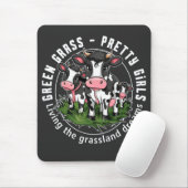 Grünes Gras, hübsche Mädchen Mousepad (Mit Mouse)