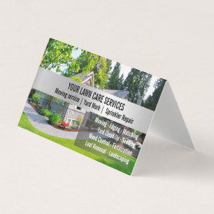 Grünes Gras Mähen Garn Pflege Gartenarbeit Visitenkarten