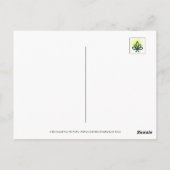 Grünes Gras mit Taube, Rot und Grüne Natur Postkarte (Rückseite)