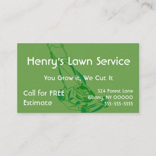 Grünes Gras-Rasen-Dienstleistungsunternehmen-Karte Visitenkarte (Vorderseite)