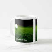 Grünes Gras-Rasen und Golf-Ball/T-Shirt, Kaffeetasse (Vorderseite Links)