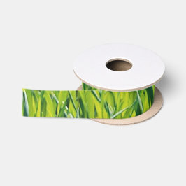 grünes Gras Satinband