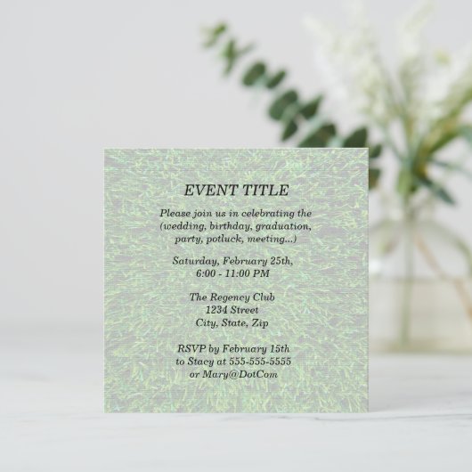 Grünes Gras-Schablone Einladung (Stehend Vorderseite)