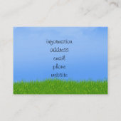 Grünes Gras und blauer Himmel Hintergrund Visitenkarte (Rückseite)