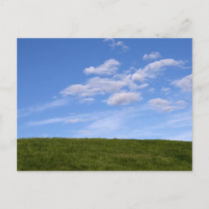 Grünes Gras und blauer Himmel Postkarte