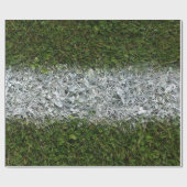 Grünes Gras und weißes Farben-Sport-Feld Geschenkpapier (Flach)