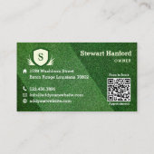 Grünes Grasrasen und Wappen für das Landschaftsbil Visitenkarte (Rückseite)