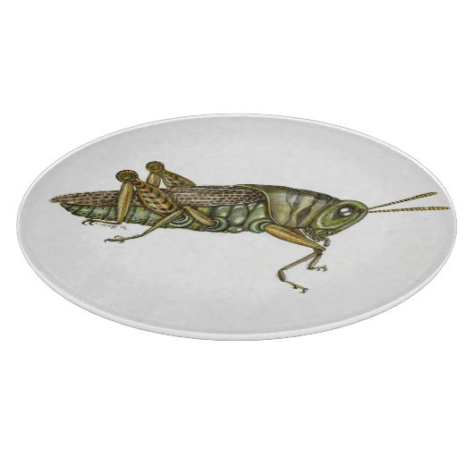 Grünes Grasshopper-Tischset Schneidebrett (Ecke)