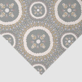 Grünes Grau Elegant Zierblumen Seidenpapier (Ausschnitt)