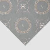 Grünes Grau Elegant Zierblumen Seidenpapier (Ausschnitt)