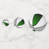 grünes graues Mannschaftsfarben Basketball-Party Konfetti (Rückseiten)