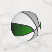 grünes graues Mannschaftsfarben Basketball-Party Konfetti (Klein Vorderseite)