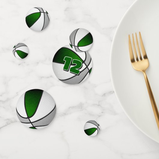 grünes graues Mannschaftsfarben Basketball-Party Konfetti (Gruppe)