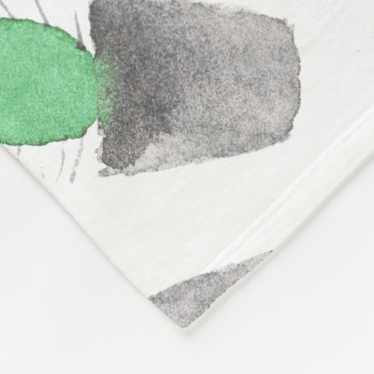 Grünes graues modernes Kaktusmuster des Aquarells Fleecedecke (Ecke)
