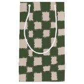 Grünes graues Schachbrett Elegantes kariertes Must Kleine Geschenktüte (Vorderseite)