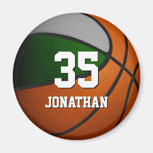 grünes graues Sportteam färbt Teenager Basketball Magnet