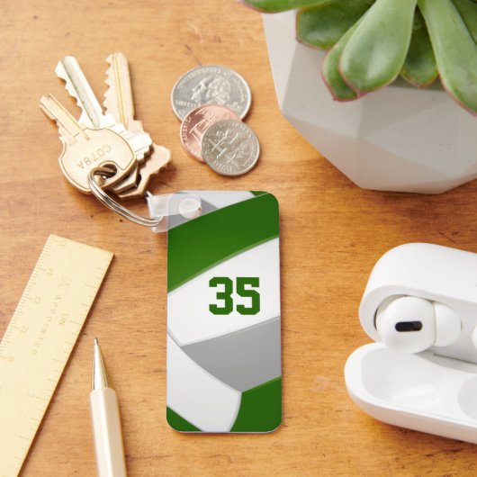 grünes graues Volleyballteam färbt den Namen des A Schlüsselanhänger (Schreibtisch)