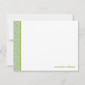 Grünes griechisches Schlüsselmuster Vielen Dank An Einladung (Vorderseite)