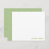 Grünes griechisches Schlüsselmuster Vielen Dank An Einladung (Vorne/Hinten)