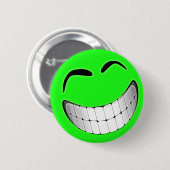 Grünes großes Grinsen-Gesicht Button (Vorne & Hinten)
