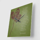 Grünes Grunge-Blätter Quadratische Wanduhr (Winkel)