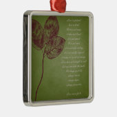 Grünes Grunge-Blätter Silbernes Ornament (Rechts)