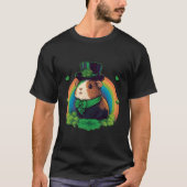 Grünes Guinea Schweinefleisch Kleeblatt auf St Pat T-Shirt (Vorderseite)