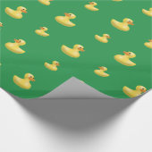 Grünes Gummientenmuster Geschenkpapier (Ecke)