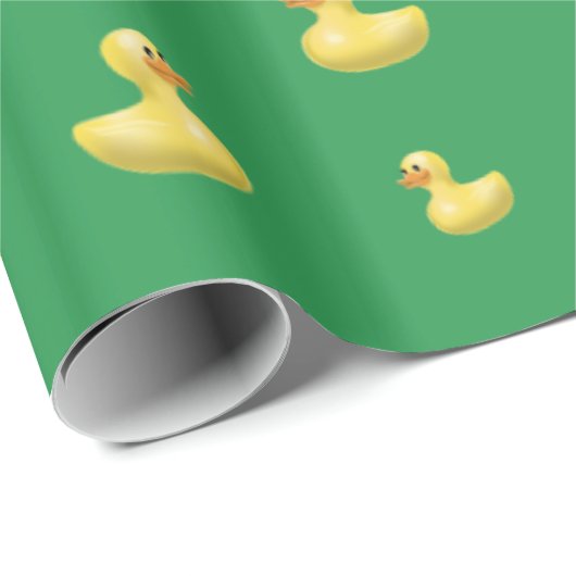 Grünes Gummientenmuster Geschenkpapier (Rolleneckpunkt)