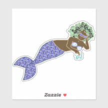 Grünes Haar, Lila Schwanz Meerjungfrau Lounges